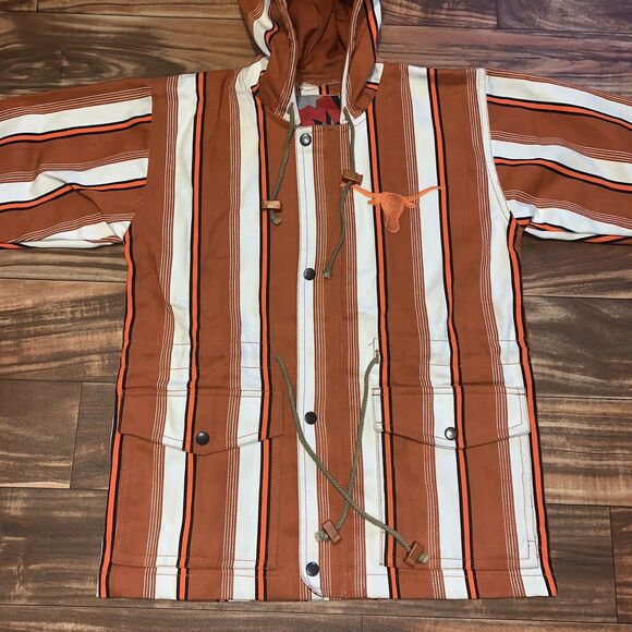 Vintage NWT Texas Longhorns Striped Canvas NCAA Button Jacket NEW Sz Medium RARE - Picture 6 of 12